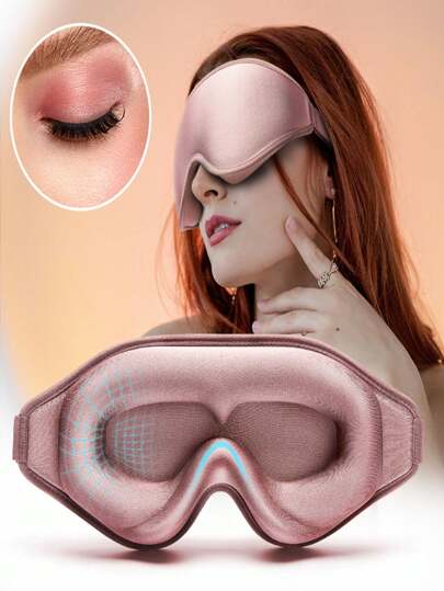 2Pcs/1pc 3D Contoured Eye Mask For Sleeping & Blindfold For Lash Extensions, Soft Comfy Eye Cover Shade With Adjustable Strap, Upgraded 3D Contoured Cup Eye Mask Blindfold For Man Women, Block Out Light, Eye Mask With Adjustable Strap, Breathable & Soft For Sleeping, Yoga, Traveling