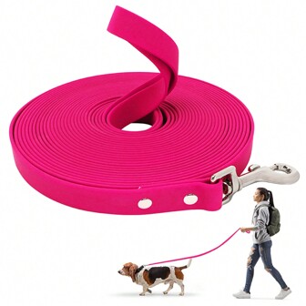 Correa para perro de PVC de 1.5 cm, correa larga impermeable y duradera fácil de limpiar de 3 m, 5 m, 10 m, 15 m para uso en exteriores
