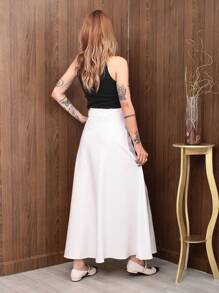 Women's Long Skirt Tailoring Evangelical Fashion - 白色 - 查看 2