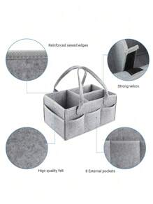 Cesto de almacenamiento de pañales de fieltro, bolsa de pañales para guardería o coche, bolsas de almacenamiento plegables