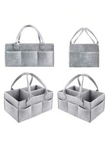 Cesto de almacenamiento de pañales de fieltro, bolsa de pañales para guardería o coche, bolsas de almacenamiento plegables