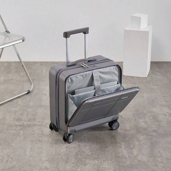 Nueva maleta con apertura frontal multifuncional, equipaje de mano de 18" para mujeres y hombres, maleta con ruedas con candado con contraseña, esencial para la escuela, crucero, dormitorio, universidad y viajes, maleta duradera y práctica para la escuela
