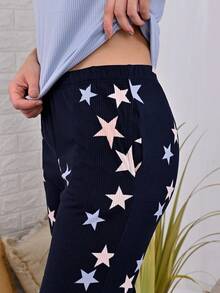 a DORMIR Set de Pijama Dos Piezas Para Mujer Pantalon y Camiseta - Lila Púrpura - Ver 4