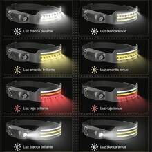 2pcs Lámpara De Cabeza Led Recargable Con Sensor Tricolor - 2 pieza - Ver 4