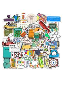 50PCS Learning Supplies Schoolbag Toys Laptop Decorative Style Graffiti Stickers Personality Fashion Creative DIY Exquisite Decorative Decals For Cups Helmets Skateboards Popular Stickers Toys