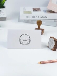 Timbro per libri personalizzato | Timbro timbrator | Timbro "Da biblioteca di" | Accessori per lettori | Timbro personalizzato | Timbro per libri Torna a scuola, Torna a scuola, Forniture scolastiche - Cachi - Visualizzare 8