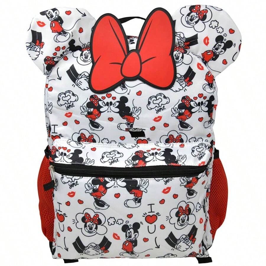 Disney Red And White Bow 16" Backpack - White - View 1