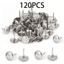 120pcs/Pack 11x17mm Antique Brass Furniture Upholstery Nails, Vintage Style Decorative Tacks For Armchairs, Sofas, Beds, Doors