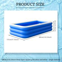 Large Inflatable Swimming Pool Adult Swimming Pool 3 Ring PVC Material Thicker And Higher, Each Layer Independent Inflatable, Suitable For Indoor And Outdoor Camping Parties