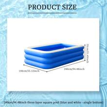 Large Inflatable Swimming Pool Adult Swimming Pool 3 Ring PVC Material Thicker And Higher, Each Layer Independent Inflatable, Suitable For Indoor And Outdoor Camping Parties