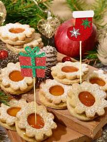 1 件/7 件圣诞纸杯蛋糕装饰、节日蛋糕装饰、家庭派对装饰、圣诞派对用品礼品圣诞装饰圣诞装饰圣诞礼物圣诞派对用品 - 彩色 - 查看 2