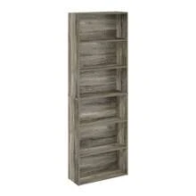 Jaya Simply Home 6-Tier Open Storage Bookcase, Free Standing Room Storage Furniture, Multi-Functional White Bookshelf For Bedroom, Living Room, Office - Sồi Pháp - Xem 2