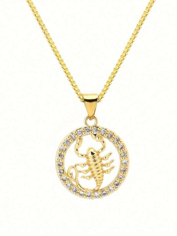 قلادة معلق ذهبية مطلية بالذهب عيار 18 قيراط بشكل برج فلكي قطعة واحدة، مجوهرات ذهبية بشكل برج فلكي 12 برج، قلادة معلق أنيقة للرجال، هدية مثالية، هدية عيد الأب