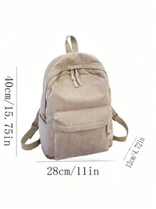 Customized Embroidered Text Backpack, Suitable For Girls, Female College Students, Men, Couples Gifts, Suitable For Graduates, Girls, Freshmen, Sophomores, Juniors And High School Students, Perfect For Outdoor, Travel And Back To School - Beige - View 3