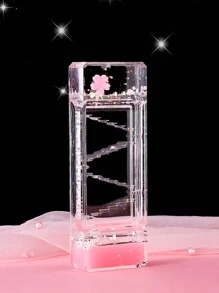 1 pièce de toboggan de fleur de cerisier créatif, sablier transparent, ornement de décompression pour la jeunesse, jouet cadeau de bouteille de sable mouvant (couleur aléatoire)