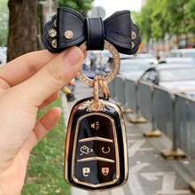 Dành Cho Vỏ Chìa Khóa Cadillac Có Móc Khóa TPU Vỏ Bảo Vệ 360 Độ Cho Cadillac 2015-2019 Cho Escalade CTS SRX XT5 ATS STS CT6 Chìa Khóa Thông Minh Cho Cadillac Túi Đựng Chìa Khóa Nữ Hợp Thời Trang Thời Trang - Có khóa móng ngựa 5 - Xem 5