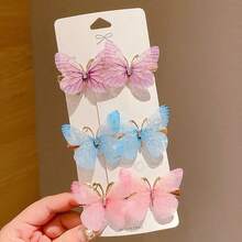 6pcs Rhinestone Decorated Butterfly Hair Clips, Vintage Hair Accessories, Fashion Hair Clips Suitable For Women And Daily Use - Multicolor - View 18