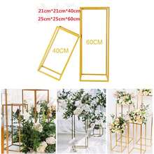40cm Metal Geometric Stand Flower Vase HolderParty Wedding Centerpieces - Gold - View 4