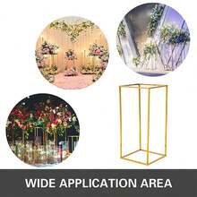 40cm Metal Geometric Stand Flower Vase HolderParty Wedding Centerpieces - Gold - View 5