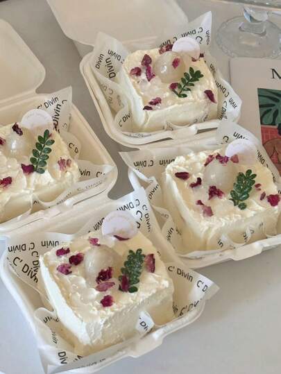 5/6 sztuk Bento Cake Box, Burger Box, Cake Dessert Takeaway Packing Box, Camping & Picnic Box, Western-Style Food Packaging Box