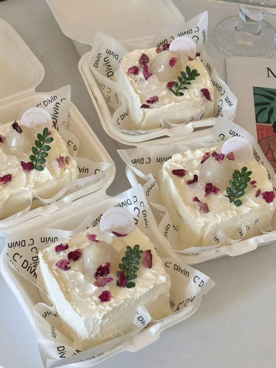 5/6 件便当蛋糕盒、汉堡盒、蛋糕甜点外卖包装盒、露营野餐盒、西式食品包装盒