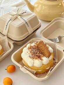 5/6 件便当蛋糕盒、汉堡盒、蛋糕甜点外卖包装盒、露营野餐盒、西式食品包装盒