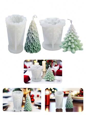 1 st silikonform för julgran och ljus, granform, högtidsform, dekorativ ornamentform