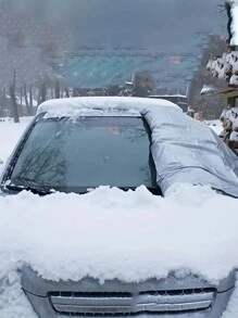 1pc 2-In-1 Car Winter Snow Cover & Summer Sun Shade Umbrella - Multicolor - View 7