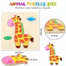 10 Rompecabezas Madera Figura Surtidas Para Niños Pequeños.rompecabezas educativo para bebés de 1-2-3-4-5-6años, un total de 10 rompecabezas con diferentes patrones, incluyendo diferentes animales (oso, ciervo, perro, conejo, caballo, gallo, gato, ratón, mono, tigre).Interesantes patrones de animales y colores brillantes están diseñados para mejorar la capacidad de los niños para aprender los colores mientras estimulan la exploración y la curiosidad de los niños sobre el mundo animal. Juguetes educativos preescolares: los rompecabezas de madera son herramientas educativas para ayudar a los niños a aprender letras, números, colores, formas, etc. Además, ayuda a su hijo a concentrarse y desarrollar la coordinación mano-ojo, la motricidad fina y una mejor percepción visual.los puzles de animales están fabricados con madera ecológica de alta calidad, sin BPA y coloreados con pintura al agua no tóxica. - Marrón - Ver 9