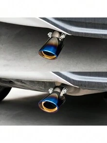 1pc Stainless Steel Car Exhaust Tail Pipe Tip Muffler Tip - Multicolor - View 3