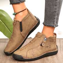 Womens Women's Work Shoes Fashion Casual Non-Slip Loafers Oxfords Leather Lace-Up Ankle Boots Walking ShoesOffice Hiking Shoes - Brown - View 8