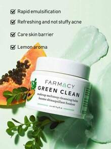 Farmacy Green Clean Makeup Removing Balm With Moringa And Papaya 100ml, Mild Cleanser With Quick Emulsification For Sensitive Skin Without Clogging Pores - 100ml - View 1