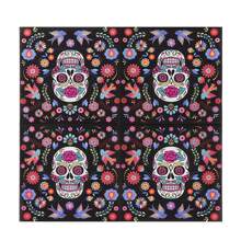 AFYPRTY 20pcs Day Of The Dead Themed Napkins, Halloween Skull Print Napkins, 6.5-Inch Double-Layer Native Wood Pulp For Party Decoration, Restaurant Table Supplies - Multicolor - View 5
