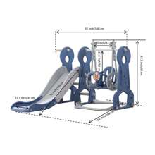 Ximido 4 In 1 Kids Swing And Slide ,Indoor Outdoor Playground For Children Baby Swing Set With Slide, Basketball Hoop For Boys And Girls - 粉色 - 查看 2