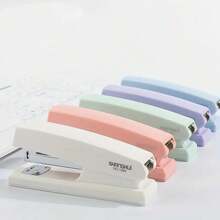 1pc Efficient Labor-Saving Stapler - Convenient For School And Office Tasks, Ergonomic Design, Easy To Use, Multiple Colors Available - White, Pink, Green, Blue, And Purple!