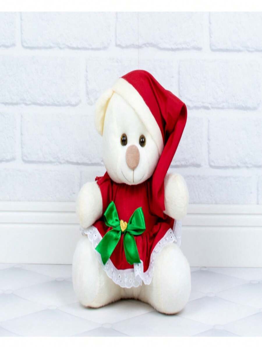 Santa Claus Teddy Bear 26 Cm Dressed With Lese - Plush Christmas Decoration - 稻草毛絨 - 查看 1