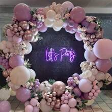 135pcs 5/10/18 Inch Purple Metallic Latex Balloons, Suitable For Birthday, Wedding, Engagement, Halloween, Christmas Events & Party Decoration,Christmas