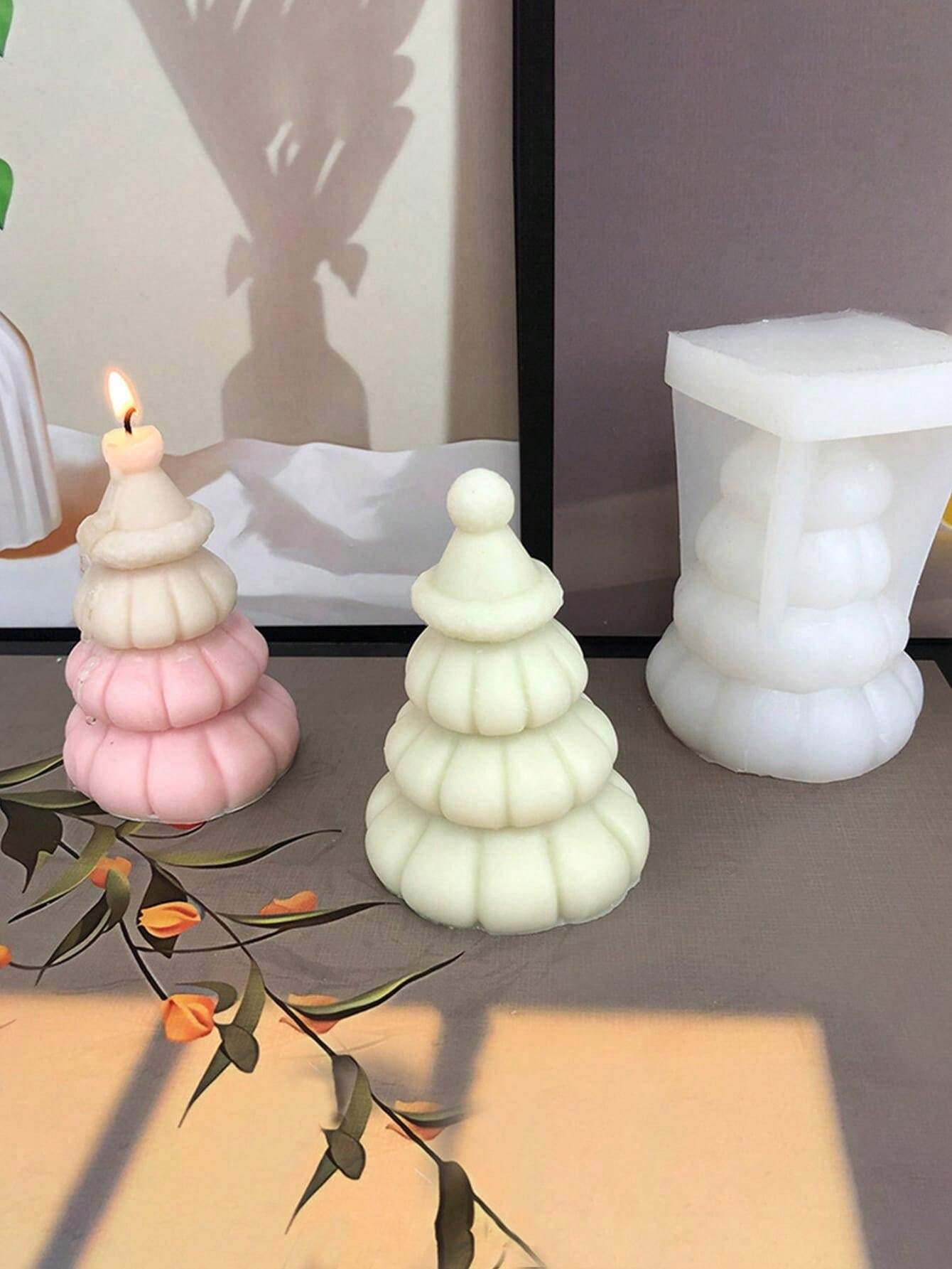 Set 6 Stampi In Silicone Per Candele Natalizie Fai Da Te - Alberi Di Natale, Pigna E Pupazzo Di Neve - Stampo 3D Per Resina, Sapone E Decorazioni