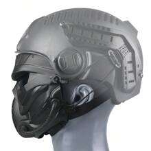 1 件户外骑行全脸防护面罩，军用风格气枪防护面罩