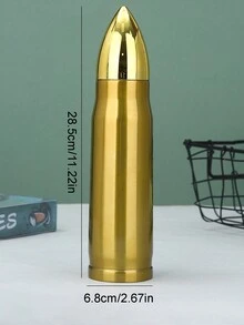 1pc Stainless Steel Bullet-Shaped Vacuum Insulated Water Bottle, Gift Cup For Outdoor Sports - Multicolor - View 5
