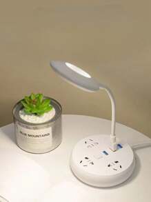 Lunarboat LED Desk Lamp Voice Control Ring Light Foldable Reading USB Bedside Learning No Strobe La - trắng - Xem 1