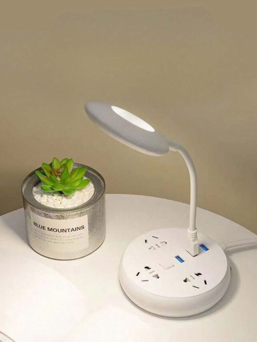 Lunarboat LED Desk Lamp Voice Control Ring Light Foldable Reading USB Bedside Learning No Strobe La - trắng - Xem 1