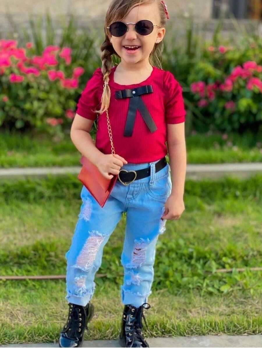 Young Girls Sets - 玫紅色 - 查看 1