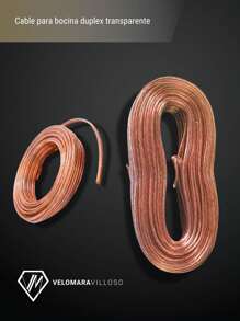 Cable Para Bocina Duplex Polarizado 15 Metros Transparente Equipo Para Sonido Hogar - Rojo - Ver 3