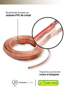 Cable Para Bocina Duplex Polarizado 15 Metros Transparente Equipo Para Sonido Hogar - Rojo - Ver 4
