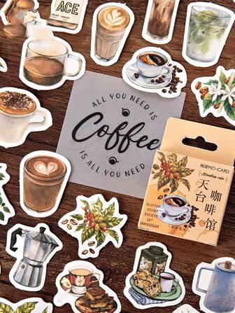 46pcs Mixed Pattern Assorted Sticker, Multi-Purpose Decorative Sticker For DIY Craft, Hand Account Decoration Back To School