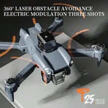 Drones With 4K Dual 3 Camera WIFI FPV RC Drone Foldable Intelligent Avoidance FPV Quadcopter With 3 Batteries 20 Min Flight Time, Brushless Motor, One Click Take Off, One Click Landing, 360 Degree Rolling Forward And Backward, Left And Right Flying, Turning, Headless Mode (With Camera Added Functions: Gesture Photography, Video Recording, Music, Big Head Stickers, Voice Operation, Emergency Stop, Trajectory Flying, Gravity Sensing) Navy Blue