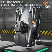 Drones With 4K Dual 3 Camera WIFI FPV RC Drone Foldable Intelligent Avoidance FPV Quadcopter With 3 Batteries 20 Min Flight Time, Brushless Motor, One Click Take Off, One Click Landing, 360 Degree Rolling Forward And Backward, Left And Right Flying, Turning, Headless Mode (With Camera Added Functions: Gesture Photography, Video Recording, Music, Big Head Stickers, Voice Operation, Emergency Stop, Trajectory Flying, Gravity Sensing) Navy Blue