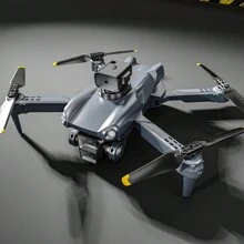 Drones With 4K Dual 3 Camera WIFI FPV RC Drone Foldable Intelligent Avoidance FPV Quadcopter With 3 Batteries 20 Min Flight Time, Brushless Motor, One Click Take Off, One Click Landing, 360 Degree Rolling Forward And Backward, Left And Right Flying, Turning, Headless Mode (With Camera Added Functions: Gesture Photography, Video Recording, Music, Big Head Stickers, Voice Operation, Emergency Stop, Trajectory Flying, Gravity Sensing) Navy Blue