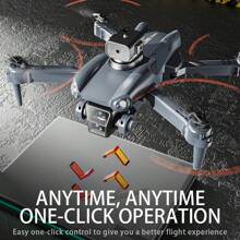 Drones With 4K Dual 3 Camera WIFI FPV RC Drone Foldable Intelligent Avoidance FPV Quadcopter With 3 Batteries 20 Min Flight Time, Brushless Motor, One Click Take Off, One Click Landing, 360 Degree Rolling Forward And Backward, Left And Right Flying, Turning, Headless Mode (With Camera Added Functions: Gesture Photography, Video Recording, Music, Big Head Stickers, Voice Operation, Emergency Stop, Trajectory Flying, Gravity Sensing) Navy Blue